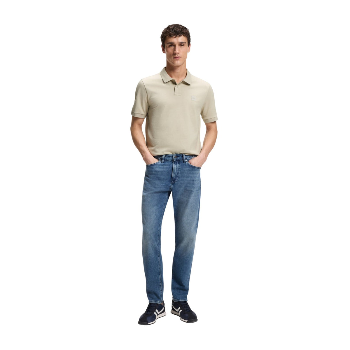 Pastel Grey - Lifestyle - Boss Mens Passenger Box Logo Polo Shirt