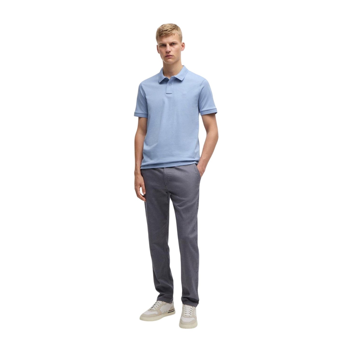 Blue - Lifestyle - Boss Mens Passenger Box Logo Polo Shirt