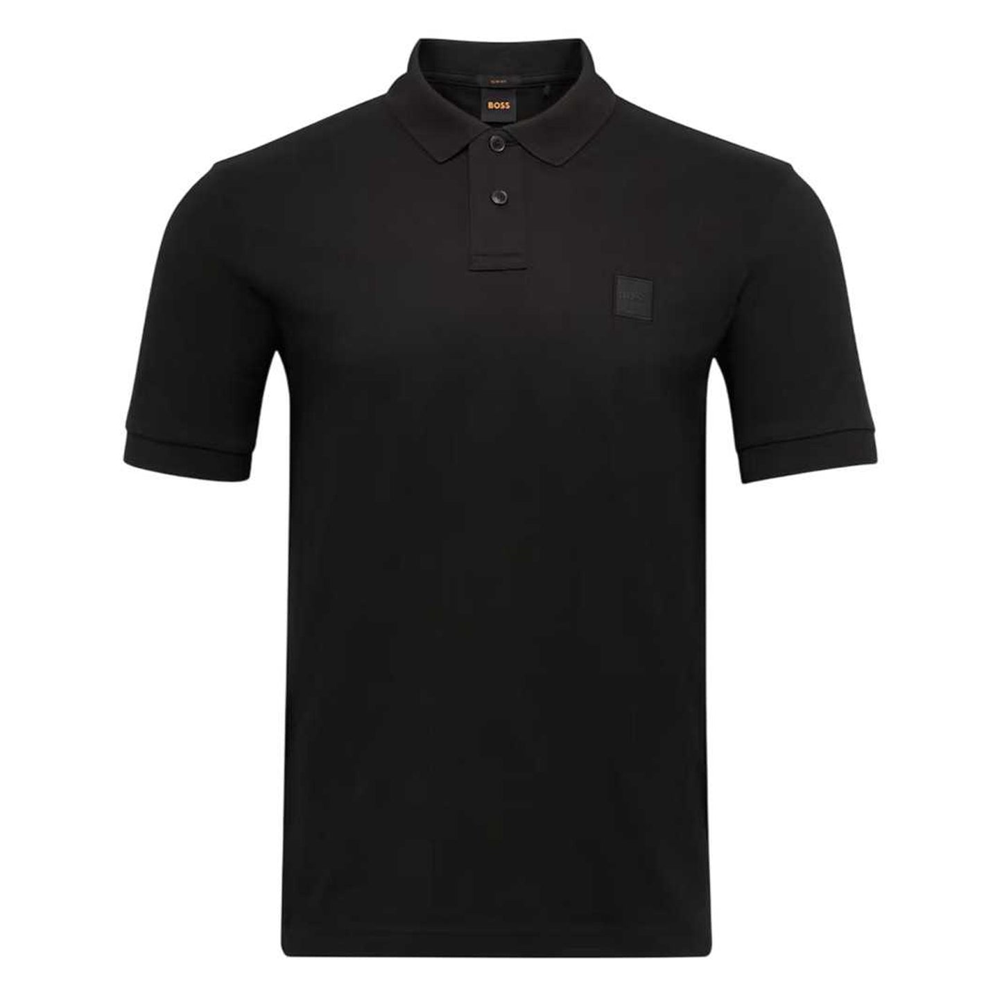 Black - Front - Boss Mens Passenger Box Logo Polo Shirt