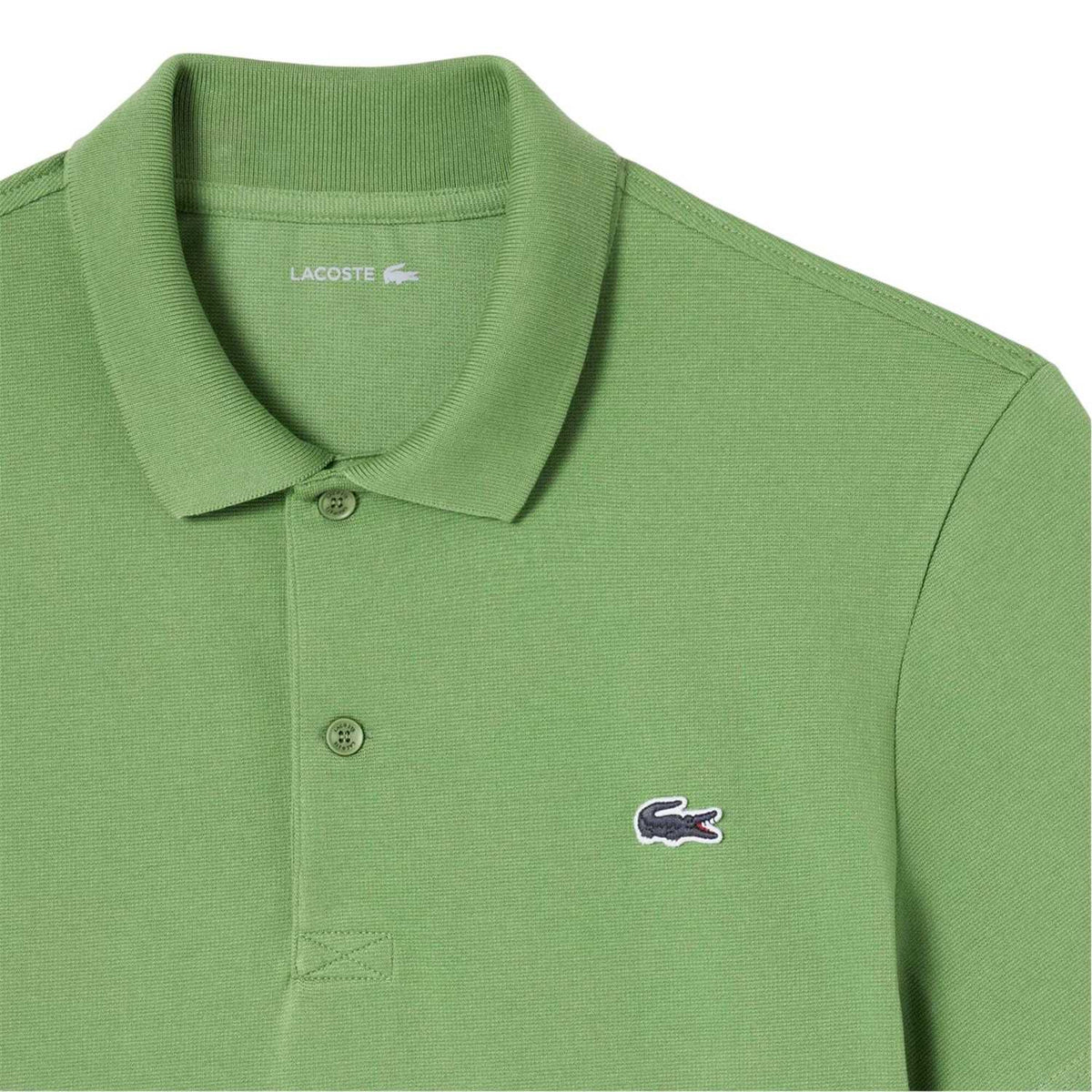 Green - Side - Lacoste Mens Chest Logo Regular Polo Shirt