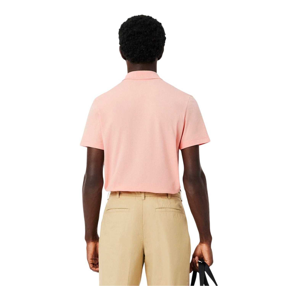 Pink - Back - Lacoste Mens Chest Logo Regular Polo Shirt