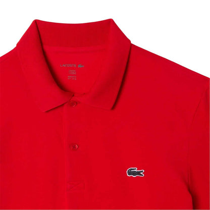 Red - Side - Lacoste Mens Chest Logo Regular Polo Shirt