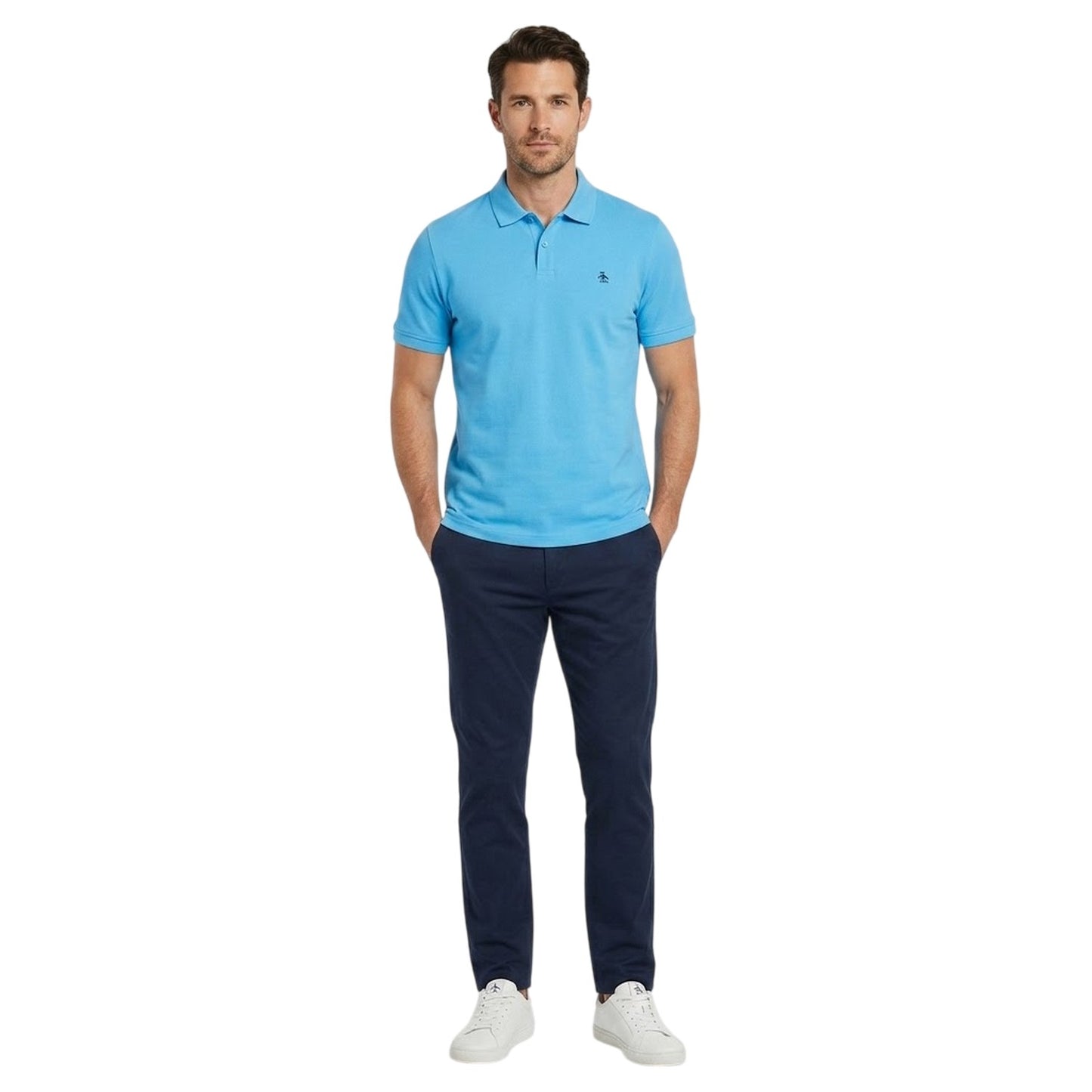 Parisian Blue - Lifestyle - Original Penguin Mens Embroidered Logo Polo Shirt