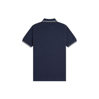 Airforce Blue - Back - Fred Perry Mens Twin Tip Polo Shirt