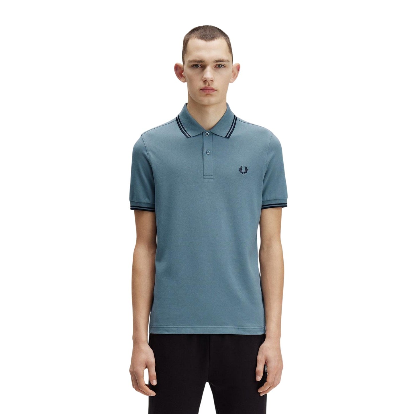 Blue - Lifestyle - Fred Perry Mens Twin Tip Polo Shirt