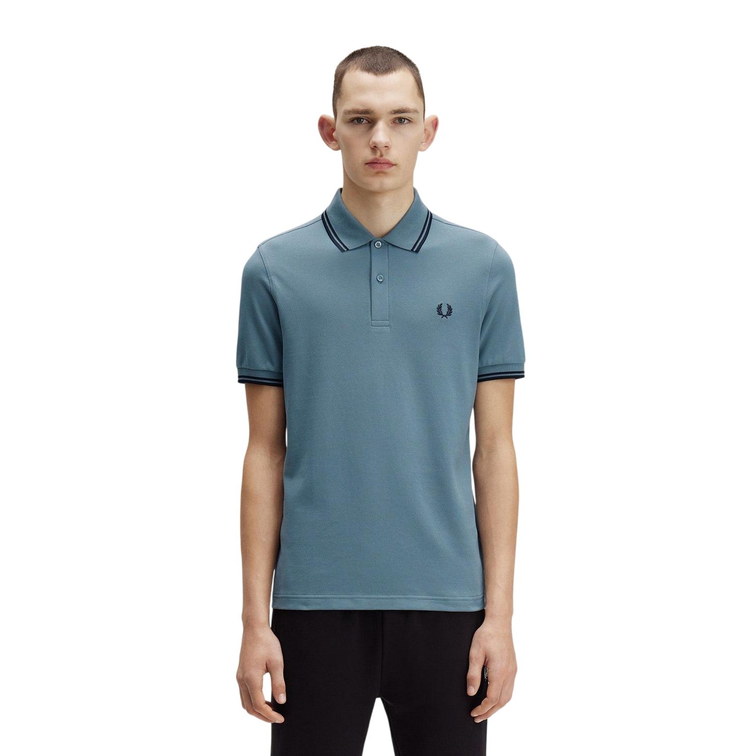 Blue - Lifestyle - Fred Perry Mens Twin Tip Polo Shirt