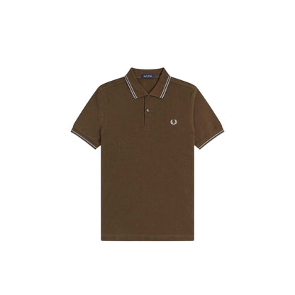 Brown - Front - Fred Perry Mens Twin Tip Polo Shirt