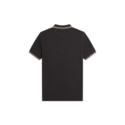 Grey - Back - Fred Perry Mens Twin Tip Polo Shirt