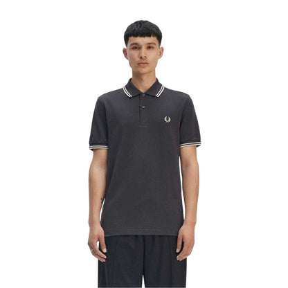Grey - Lifestyle - Fred Perry Mens Twin Tip Polo Shirt