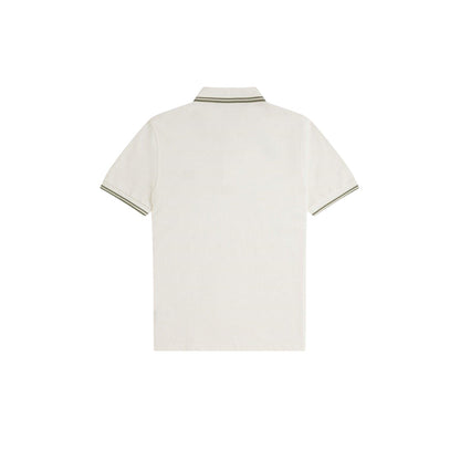 Light Ecru - Back - Fred Perry Mens Twin Tip Polo Shirt