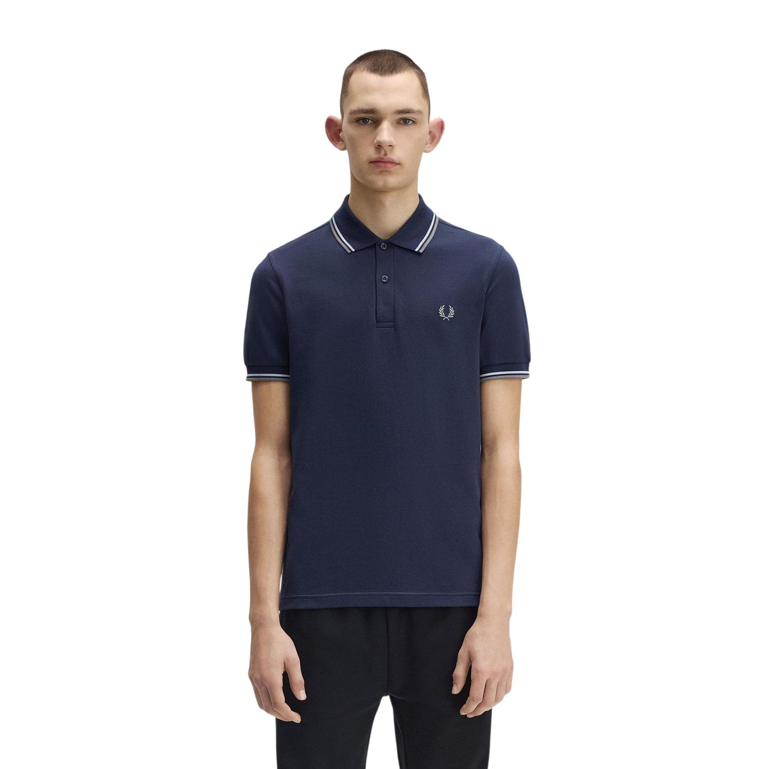 Airforce Blue - Lifestyle - Fred Perry Mens Twin Tip Polo Shirt