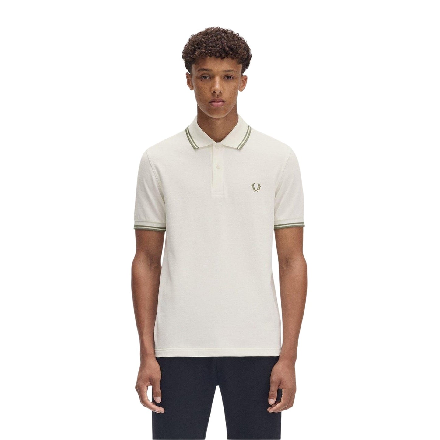 Light Ecru - Lifestyle - Fred Perry Mens Twin Tip Polo Shirt
