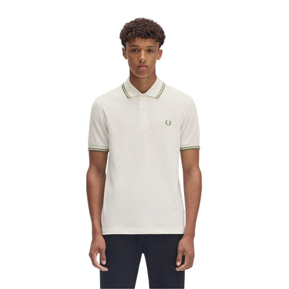 Light Ecru - Lifestyle - Fred Perry Mens Twin Tip Polo Shirt