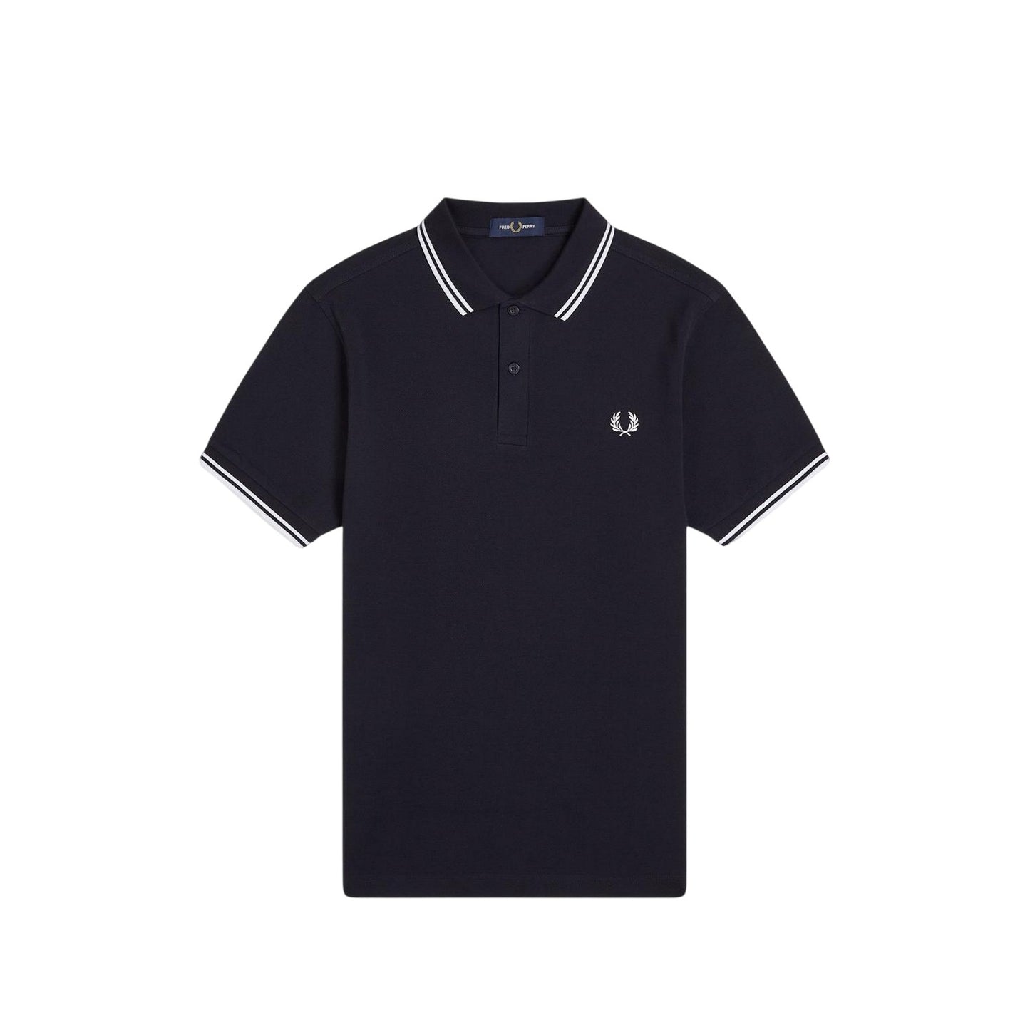 Navy Blue - Front - Fred Perry Mens Twin Tip Polo Shirt