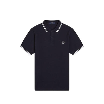 Navy Blue - Front - Fred Perry Mens Twin Tip Polo Shirt