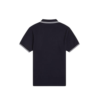 Navy Blue - Back - Fred Perry Mens Twin Tip Polo Shirt