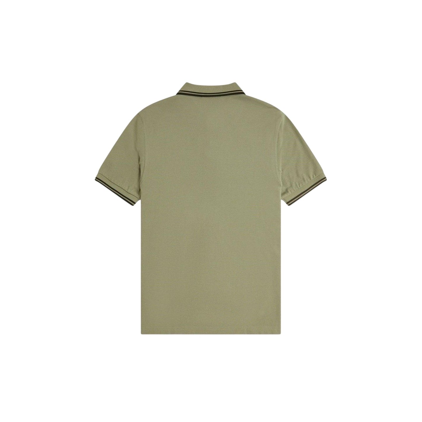 Olive - Back - Fred Perry Mens Twin Tip Polo Shirt