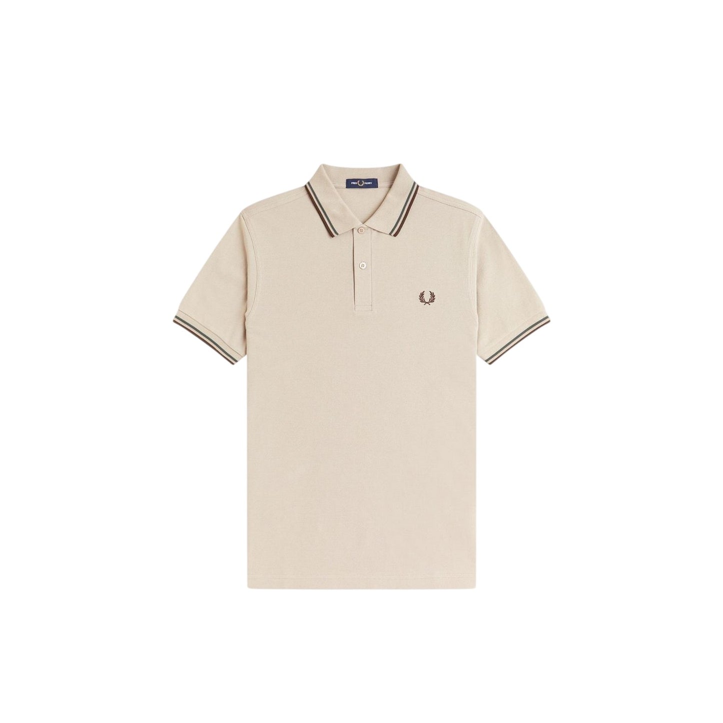 Warm Beige - Front - Fred Perry Mens Twin Tip Polo Shirt