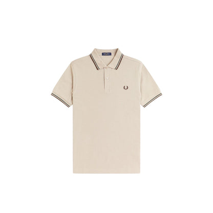 Warm Beige - Front - Fred Perry Mens Twin Tip Polo Shirt