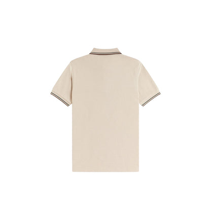 Warm Beige - Back - Fred Perry Mens Twin Tip Polo Shirt