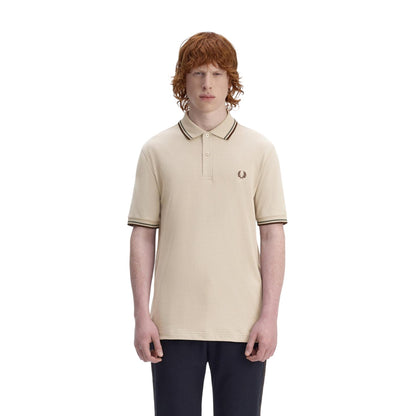 Warm Beige - Lifestyle - Fred Perry Mens Twin Tip Polo Shirt