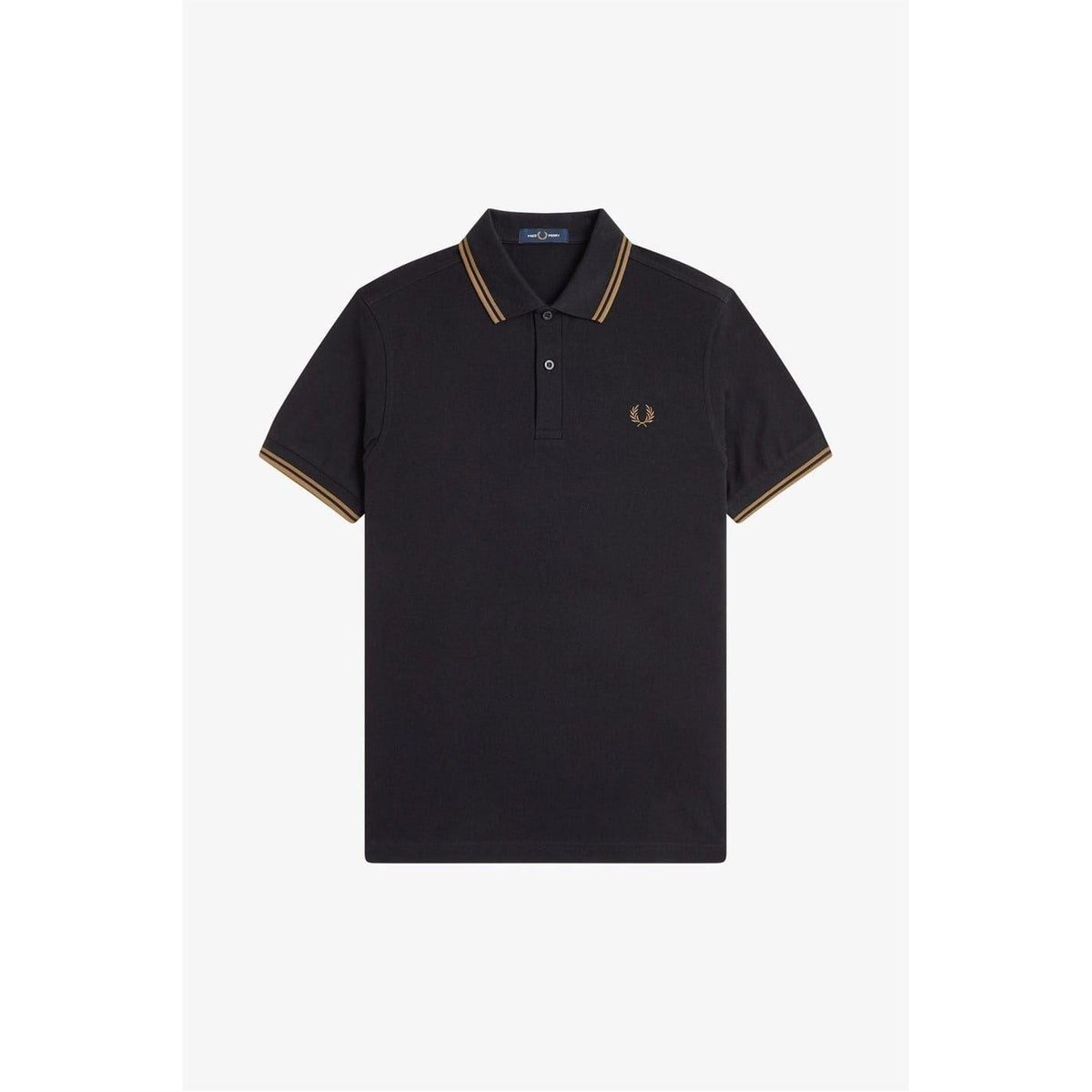 Black-Light Brown - Front - Fred Perry Mens Twin Tip Polo Shirt