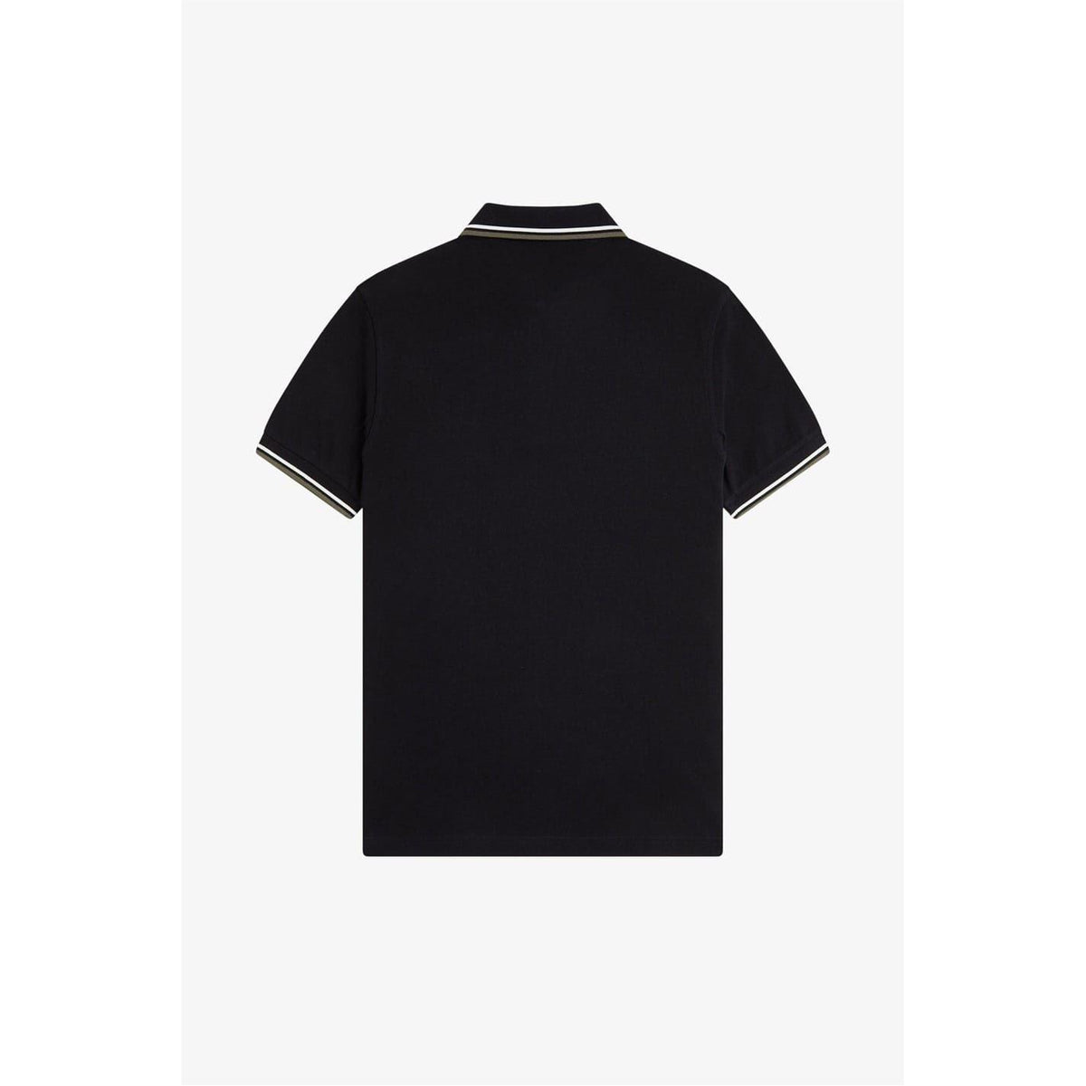 Black-Grey - Back - Fred Perry Mens Twin Tip Polo Shirt