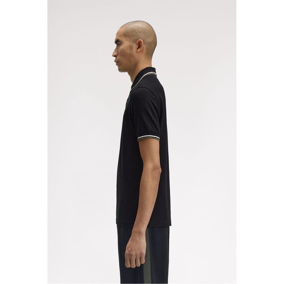Black-Grey - Lifestyle - Fred Perry Mens Twin Tip Polo Shirt