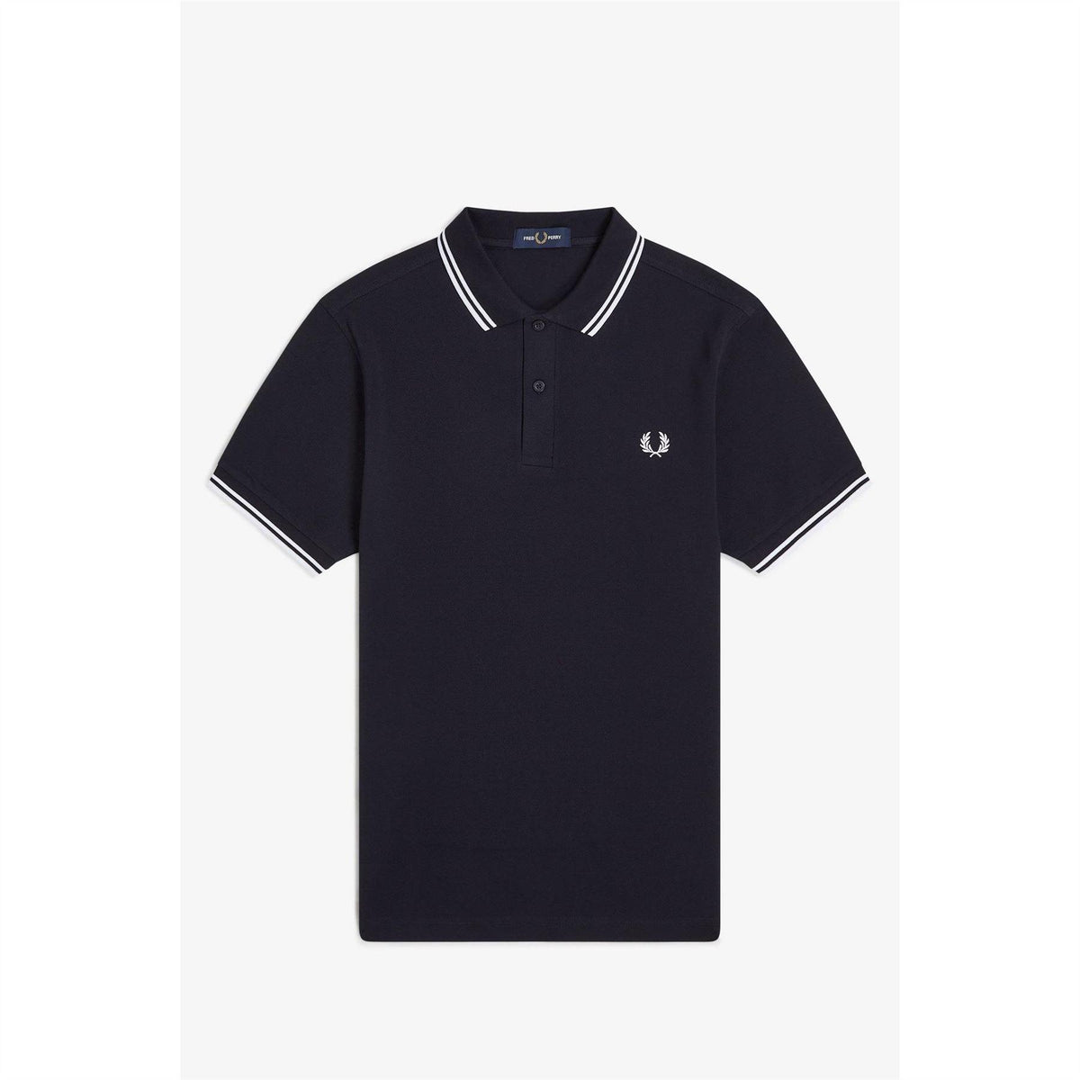 Navy - Front - Fred Perry Mens Twin Tip Polo Shirt