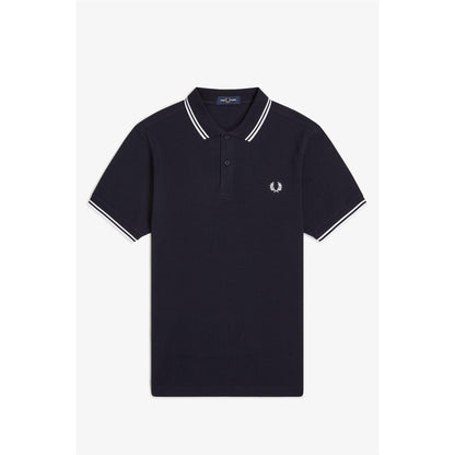 Navy - Front - Fred Perry Mens Twin Tip Polo Shirt