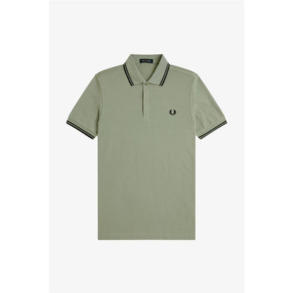 Seagrass - Front - Fred Perry Mens Twin Tip Polo Shirt