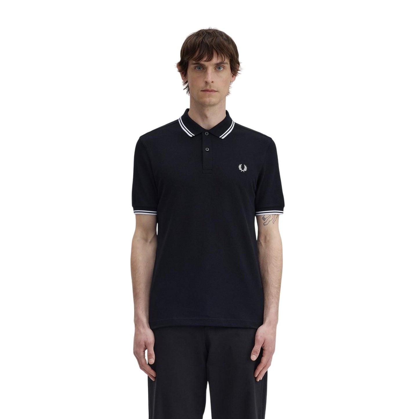 Black - Lifestyle - Fred Perry Mens Twin Tip Polo Shirt
