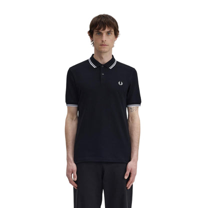 Black - Lifestyle - Fred Perry Mens Twin Tip Polo Shirt
