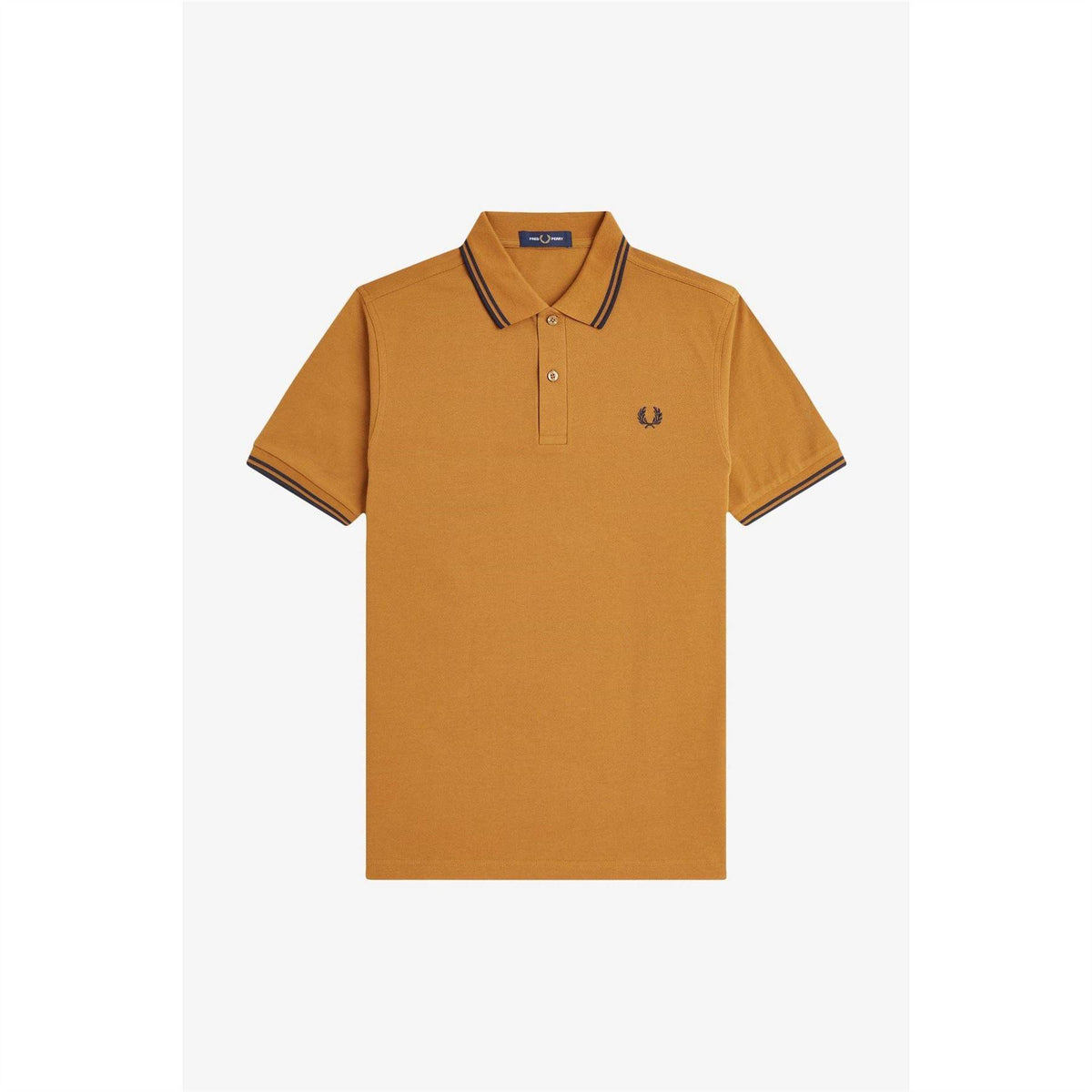 Dark Caramel - Front - Fred Perry Mens Twin Tip Polo Shirt