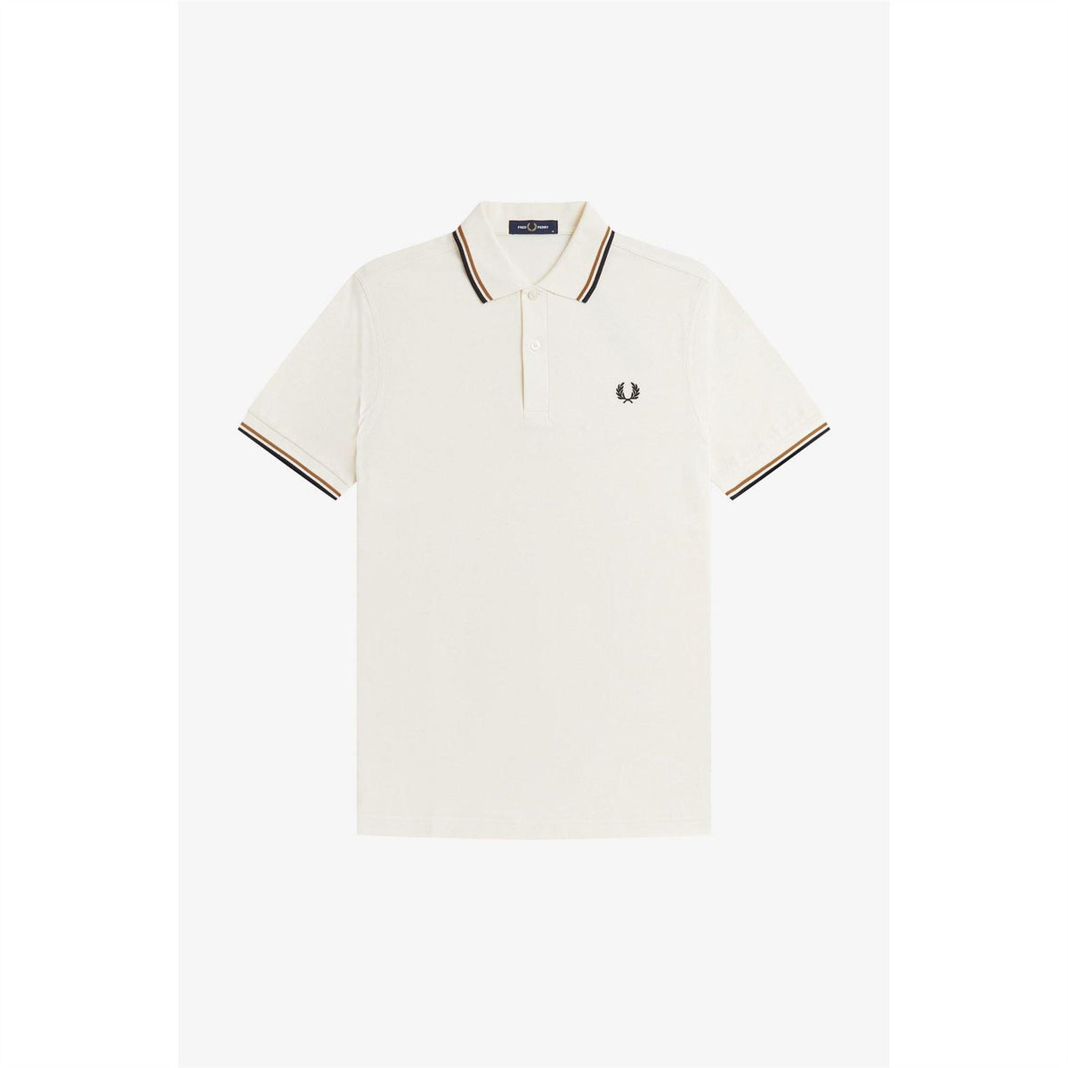 Ecru - Front - Fred Perry Mens Twin Tip Polo Shirt