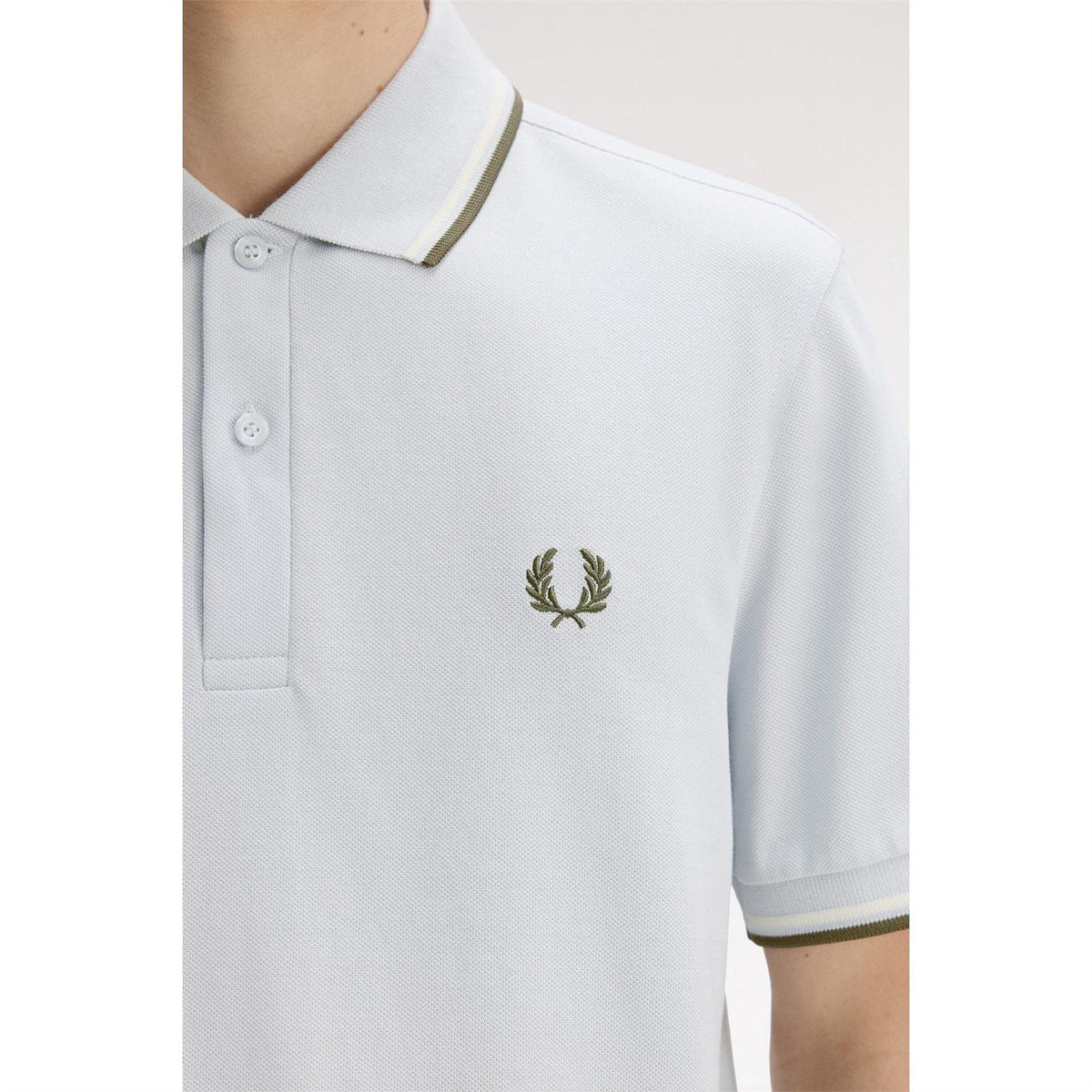 Dusky Blue - Pack Shot - Fred Perry Mens Twin Tip Polo Shirt