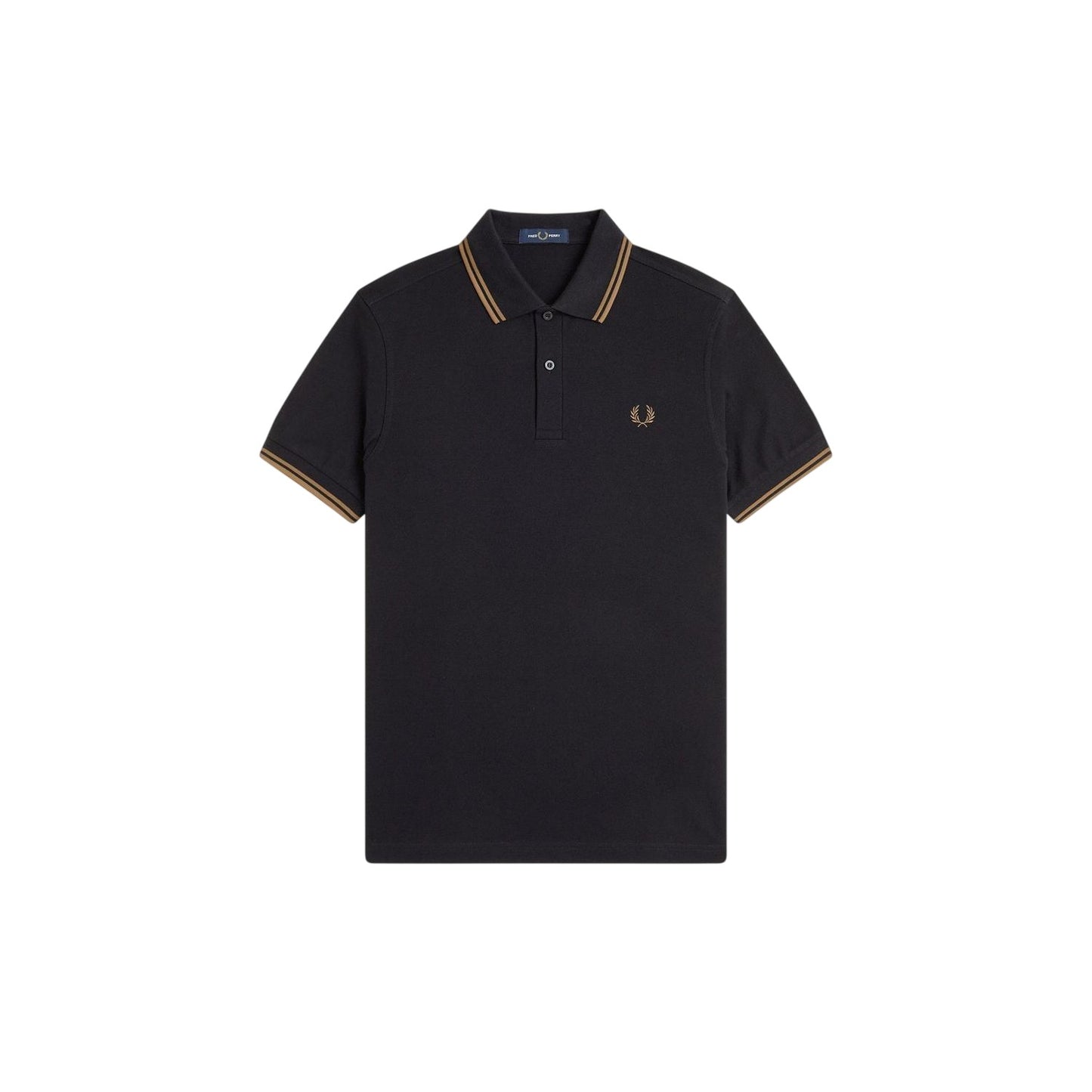 Black-Shaded Blue - Front - Fred Perry Mens Twin Tip Polo Shirt