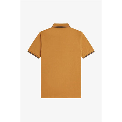 Dark Caramel - Back - Fred Perry Mens Twin Tip Polo Shirt