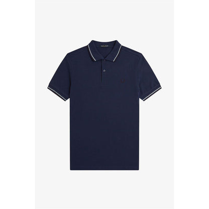 Dark Blue - Front - Fred Perry Mens Twin Tip Polo Shirt