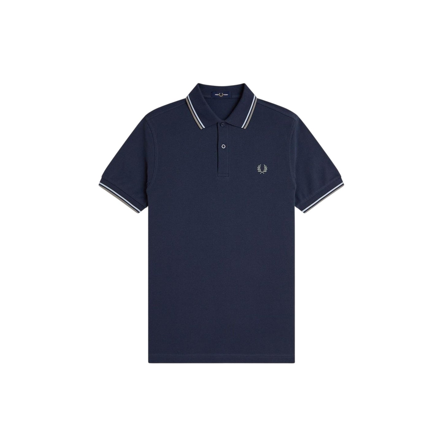 Airforce Blue - Front - Fred Perry Mens Twin Tip Polo Shirt