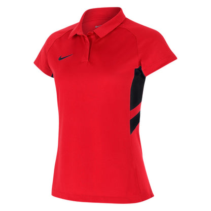 Uni Red-Black - Side - Nike Womens-Ladies Contrast Panel Raglan Polo Shirt