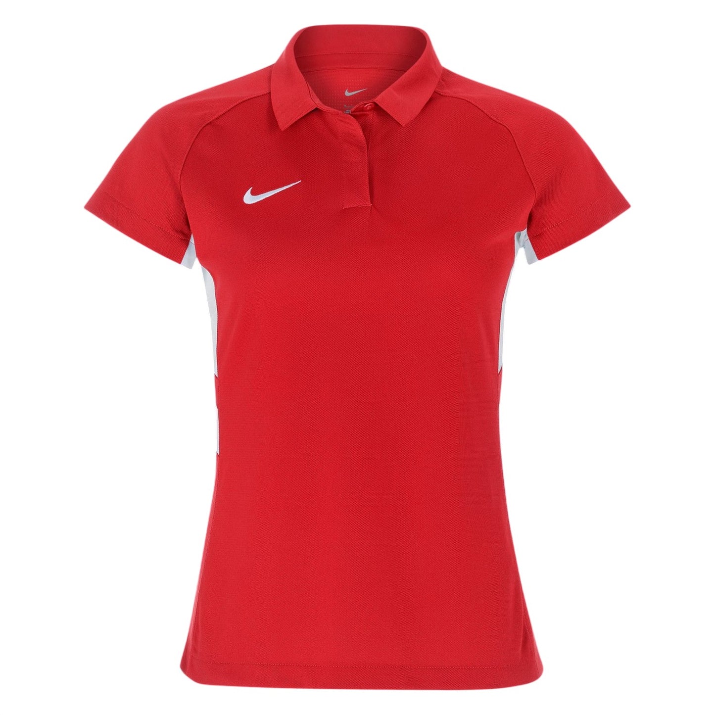 University Red-White - Front - Nike Womens-Ladies Contrast Panel Raglan Polo Shirt