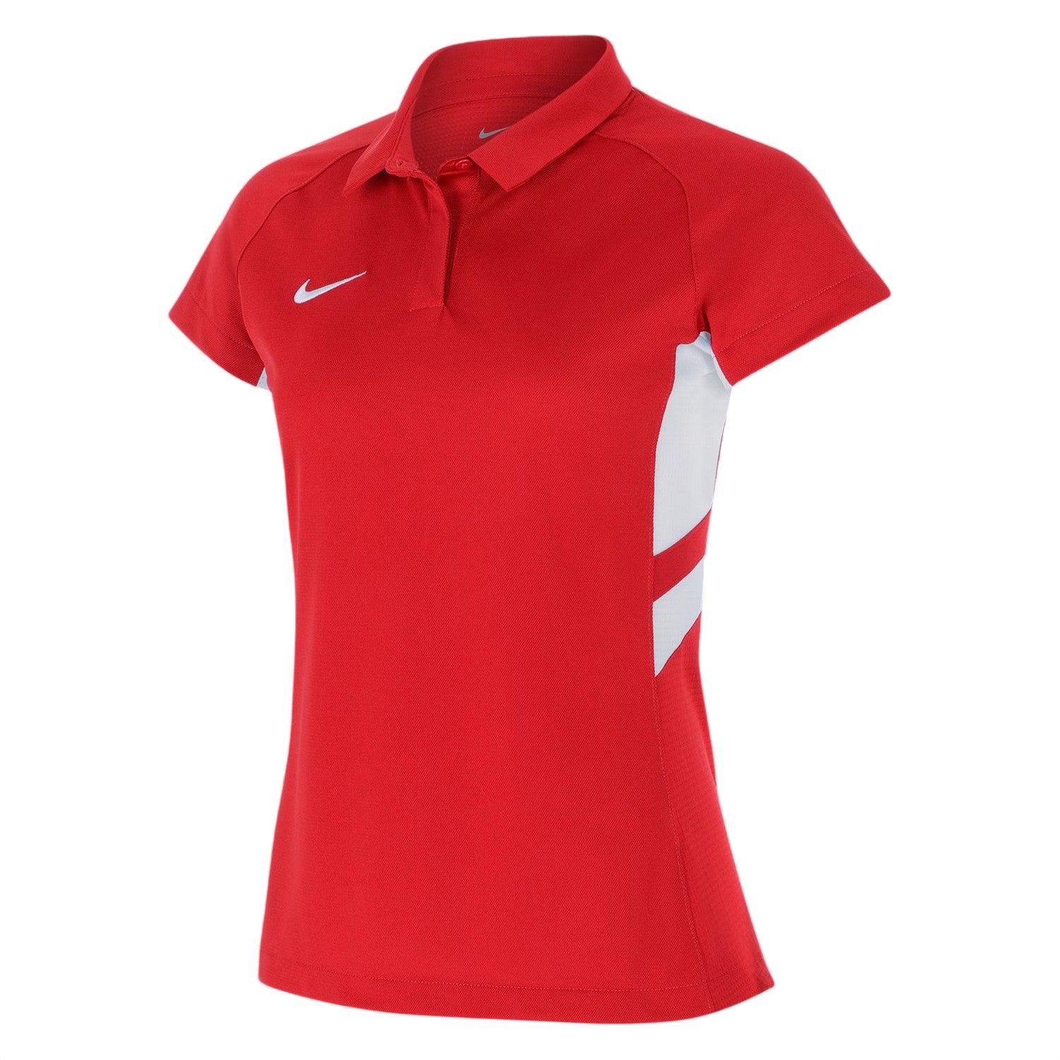 University Red-White - Side - Nike Womens-Ladies Contrast Panel Raglan Polo Shirt