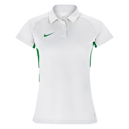 White-Pine Green - Front - Nike Womens-Ladies Contrast Panel Raglan Polo Shirt