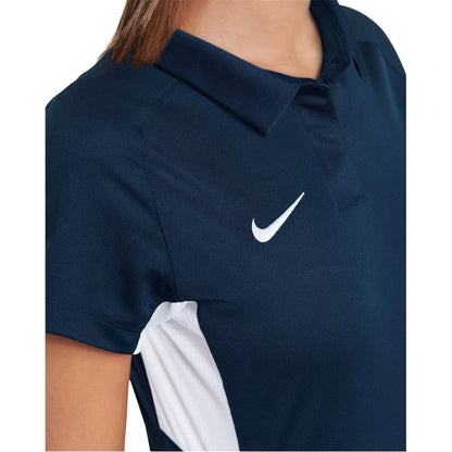 Solid Navy-Solid White - Side - Nike Womens-Ladies Contrast Panel Raglan Polo Shirt