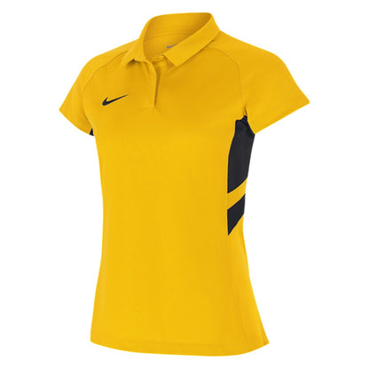 Tour Yellow-Black - Side - Nike Womens-Ladies Contrast Panel Raglan Polo Shirt
