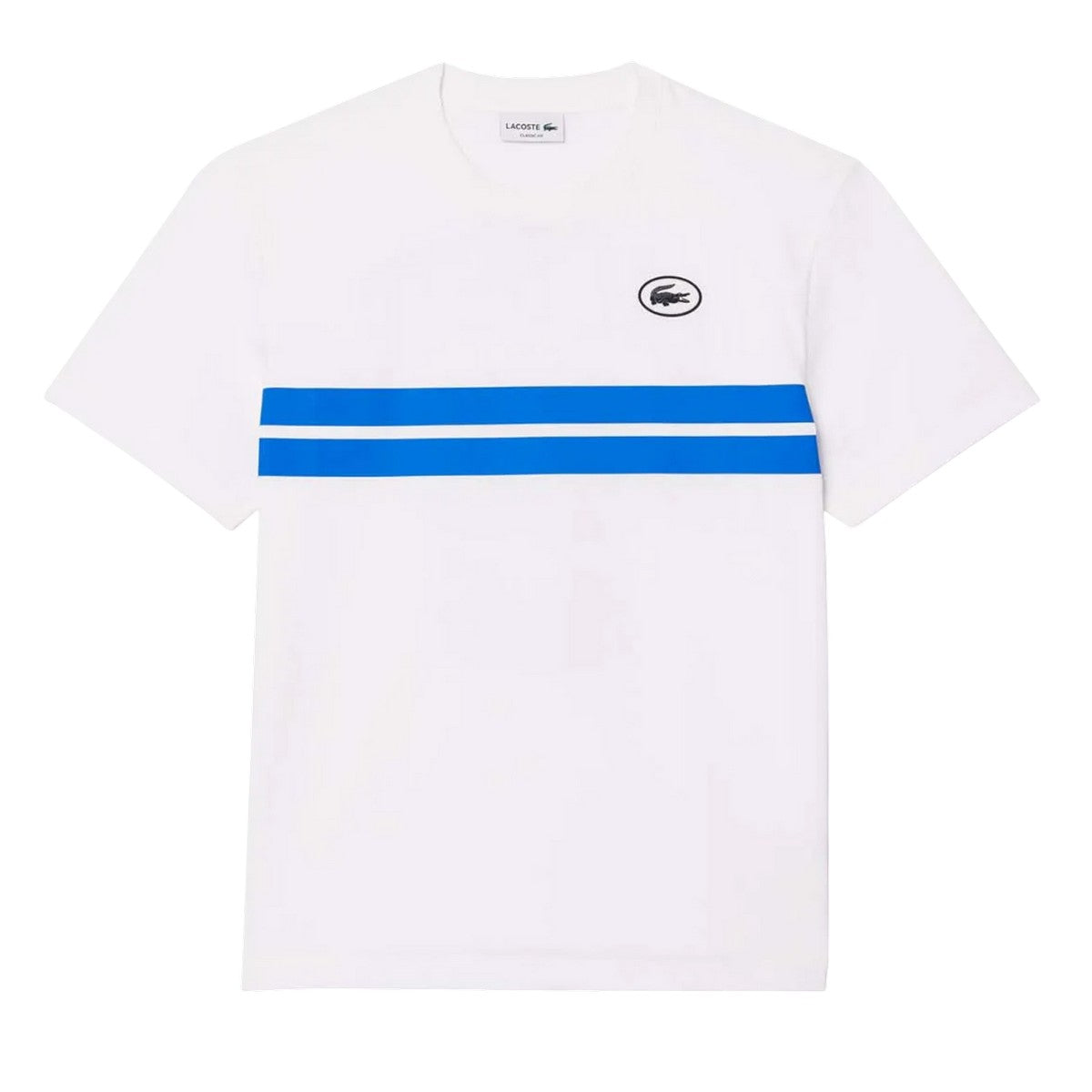 White - Front - Lacoste Mens Heritage Printed Cotton T-Shirt