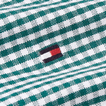 Green - Close up - Tommy Hilfiger Mens Gingham Check Oxford Regular Shirt