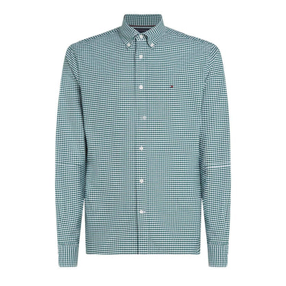 Green - Front - Tommy Hilfiger Mens Gingham Check Oxford Regular Shirt