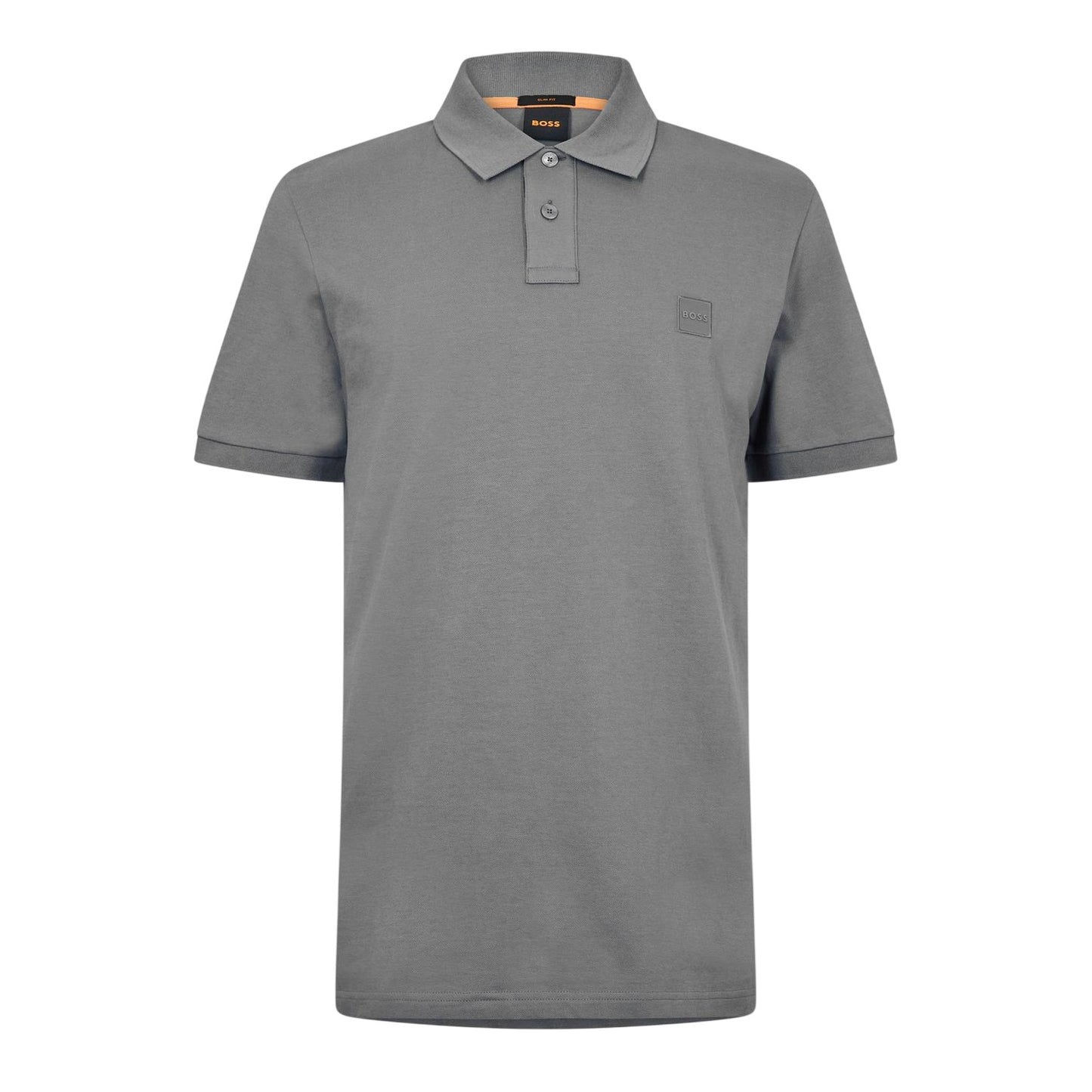Grey - Front - Boss Mens Passenger Box Logo Polo Shirt